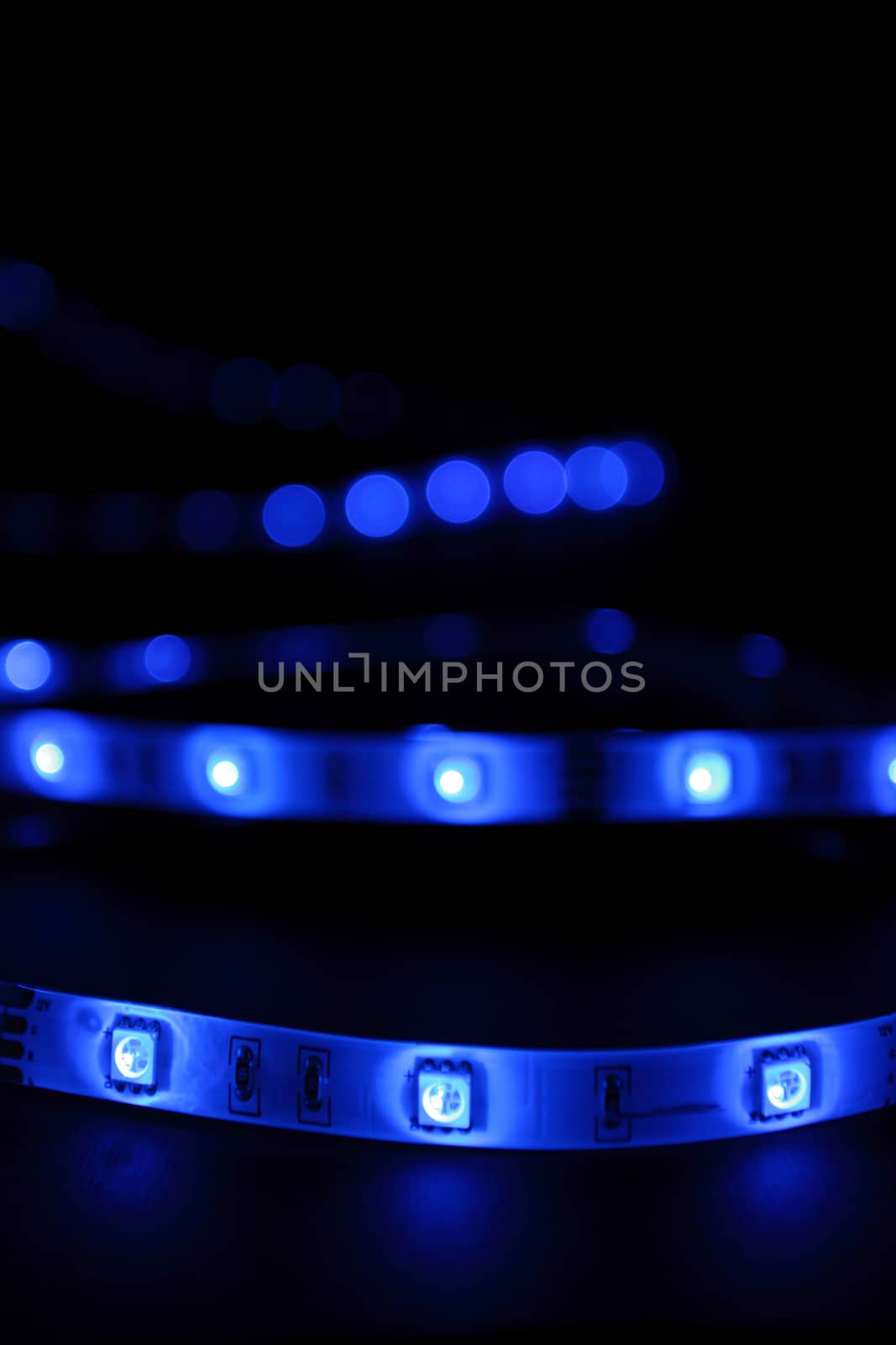 led blue stripes black background