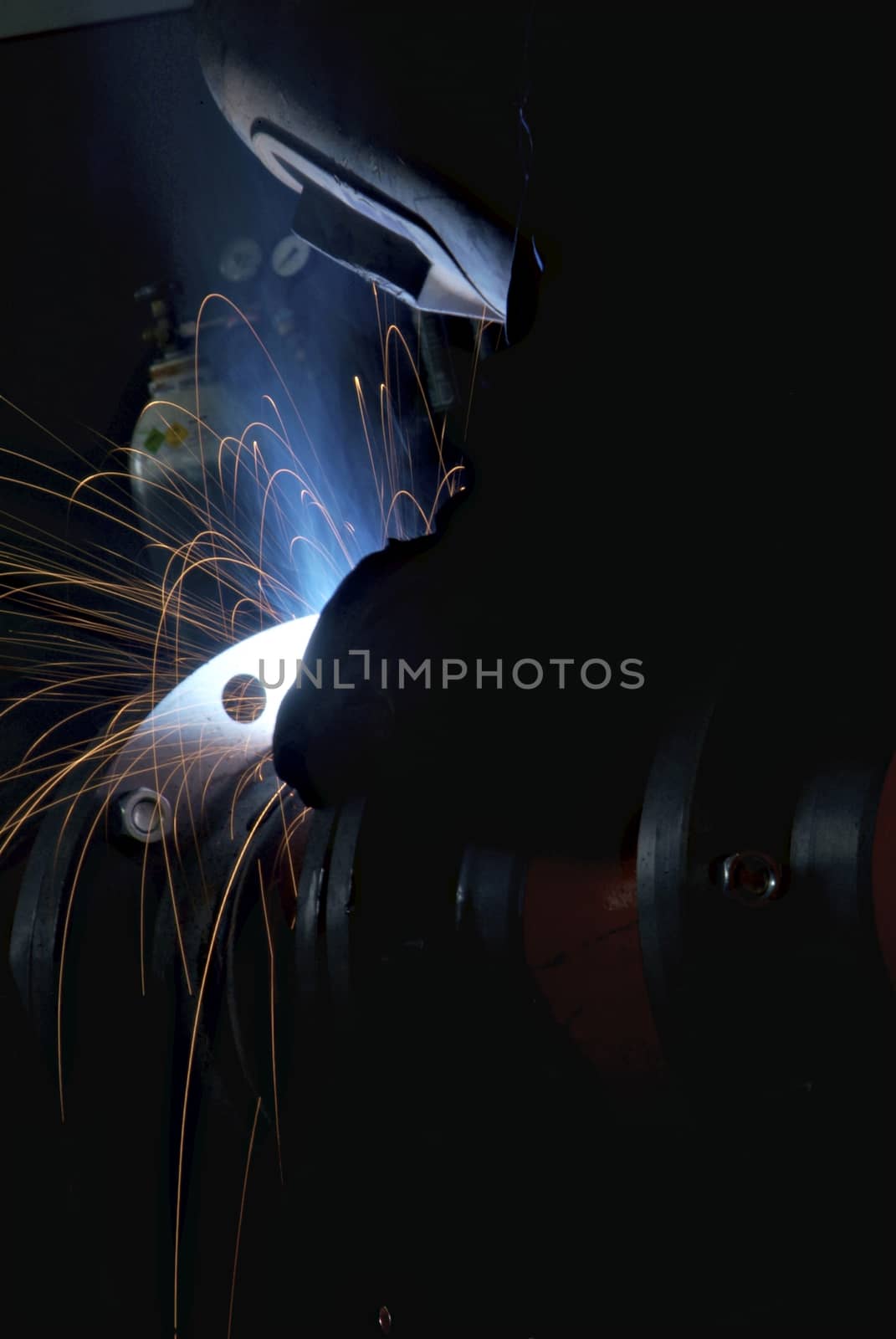 man at work welding action