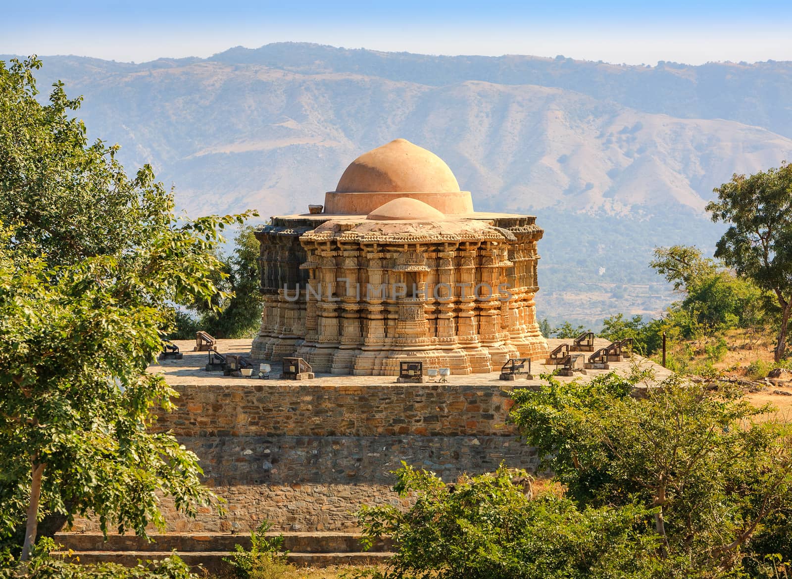 Jain Temple in the Kumbhalgarh fort, Rajasthan, India, Asia by vladimir_sklyarov