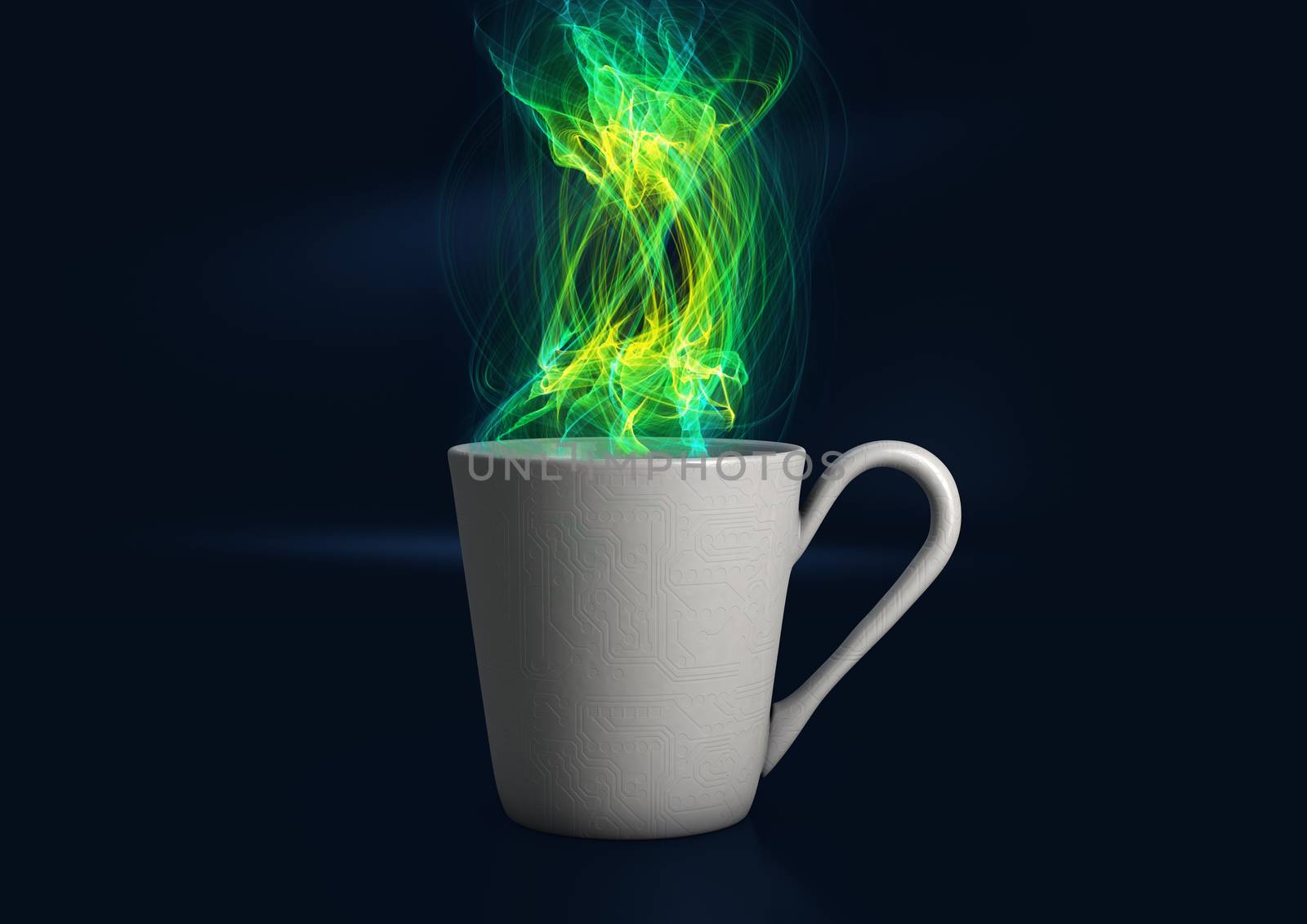 Steaming Digital Coffee Cup by clusterx