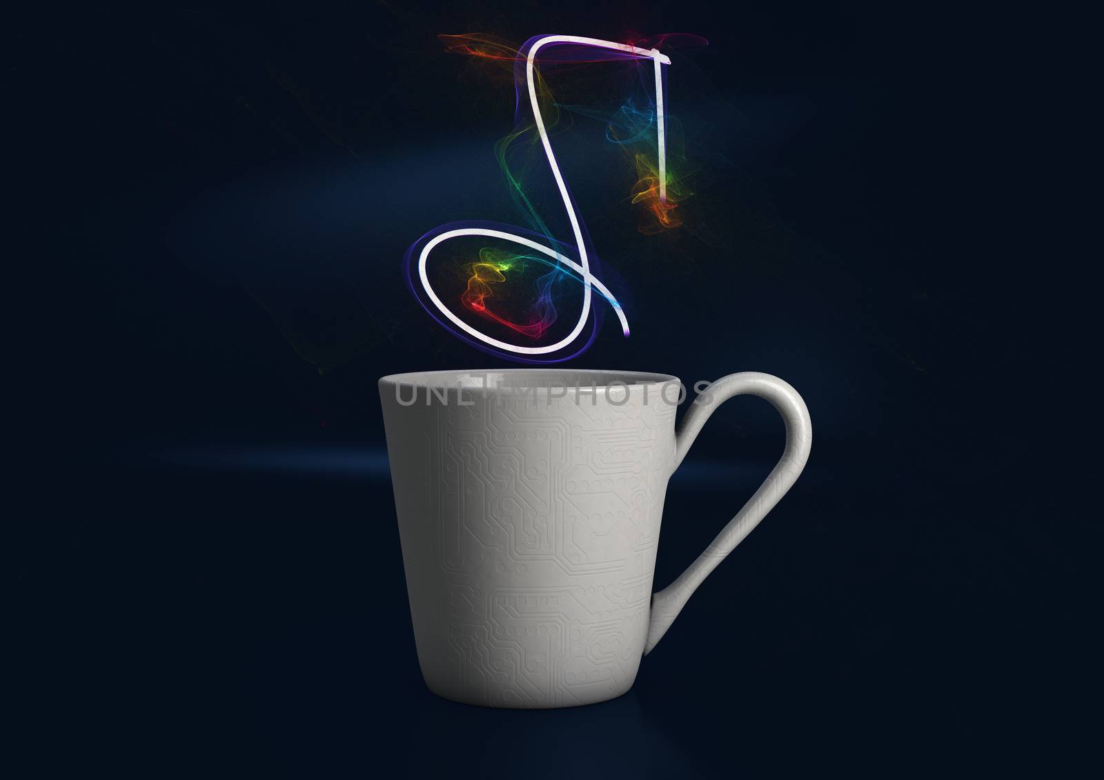Steaming Digital Coffee Cup by clusterx