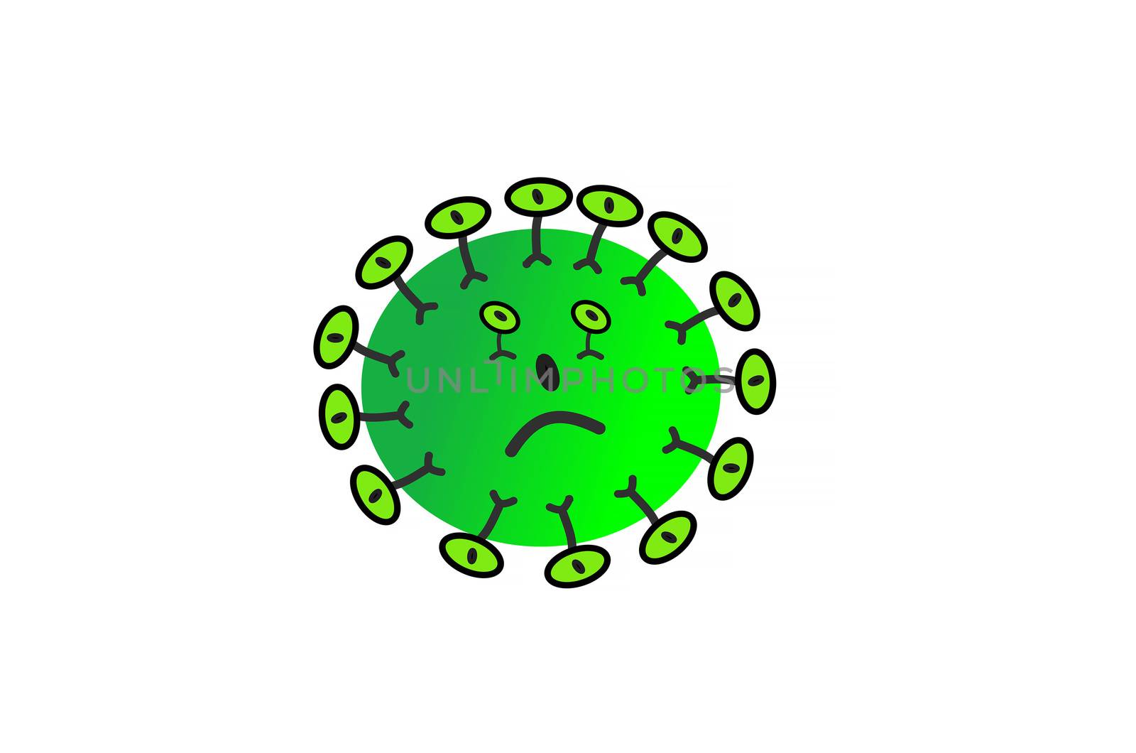 Funny Virus icon against white background.