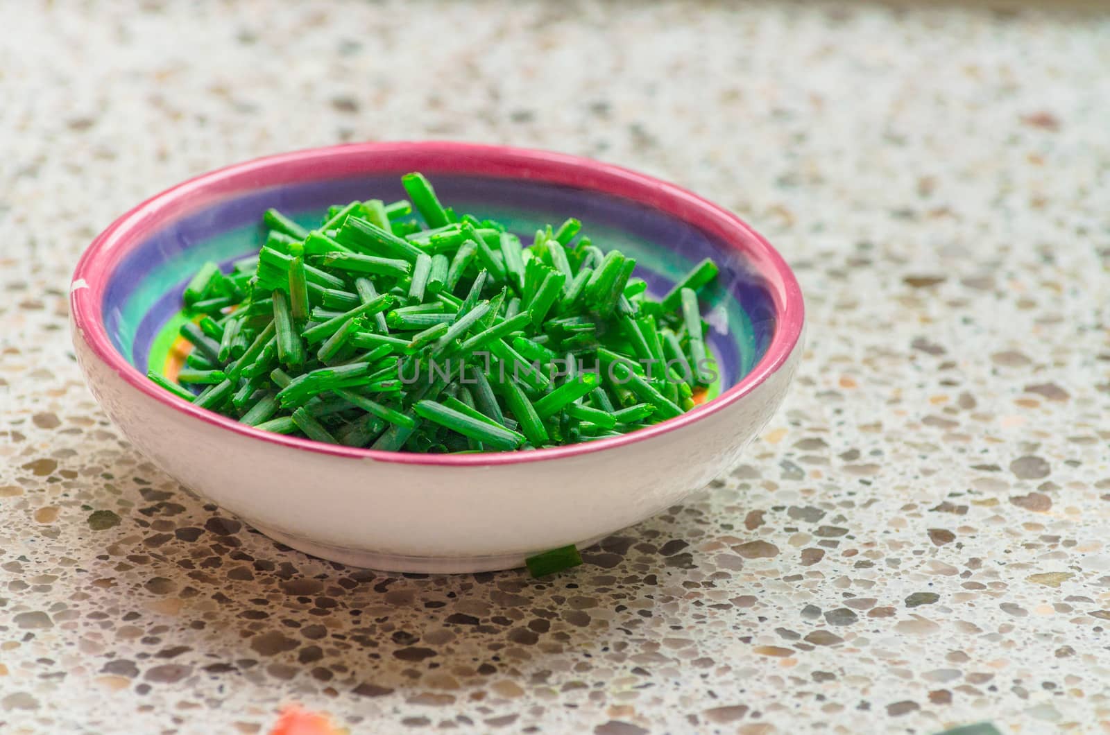 Small bowl of freshly chopped chives