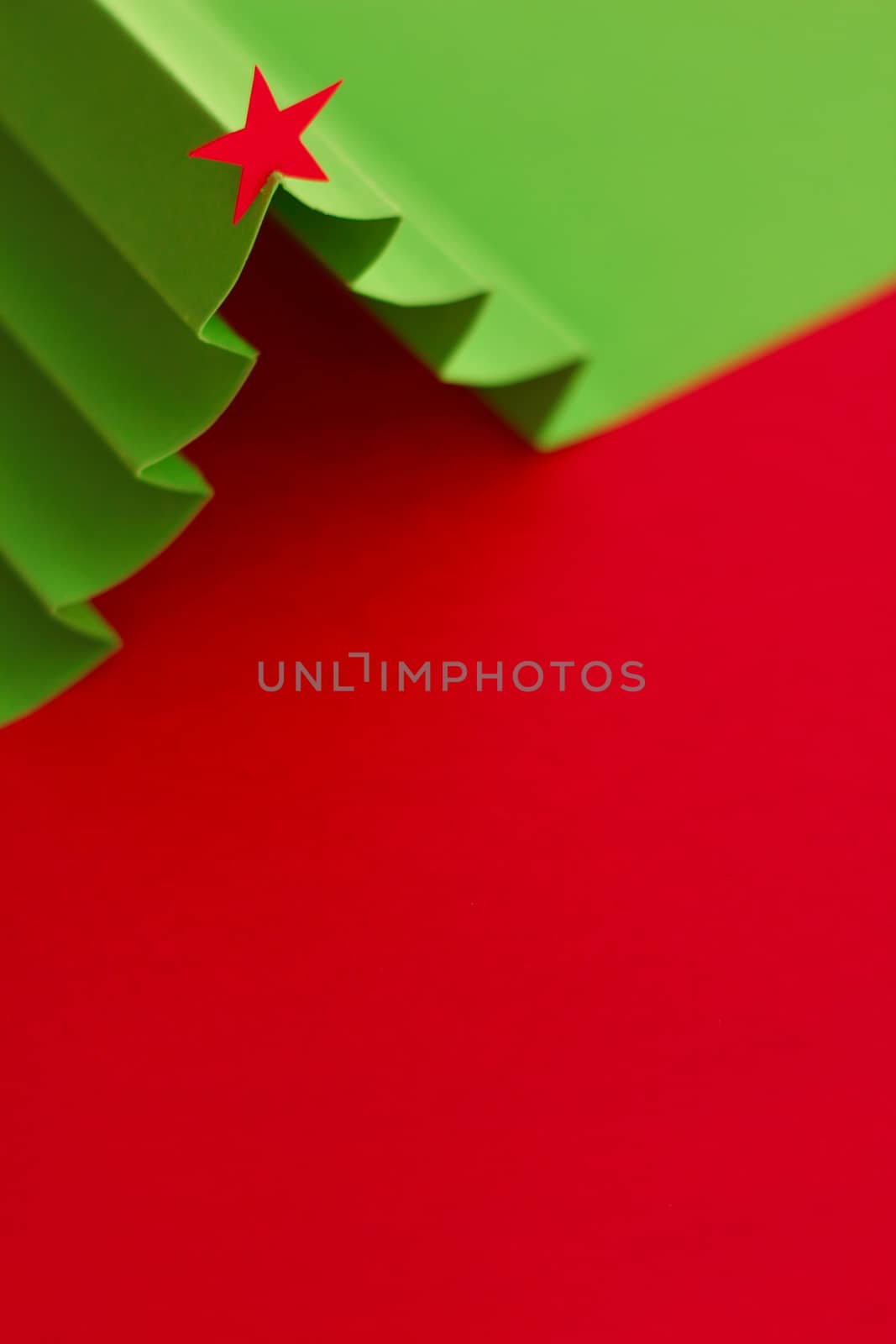 Creative design of christmas background with paper fir tree