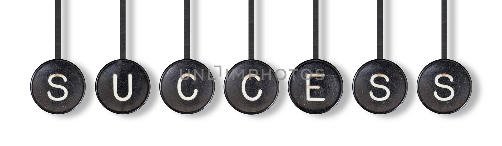 Typewriter buttons, isolated on white background - Success