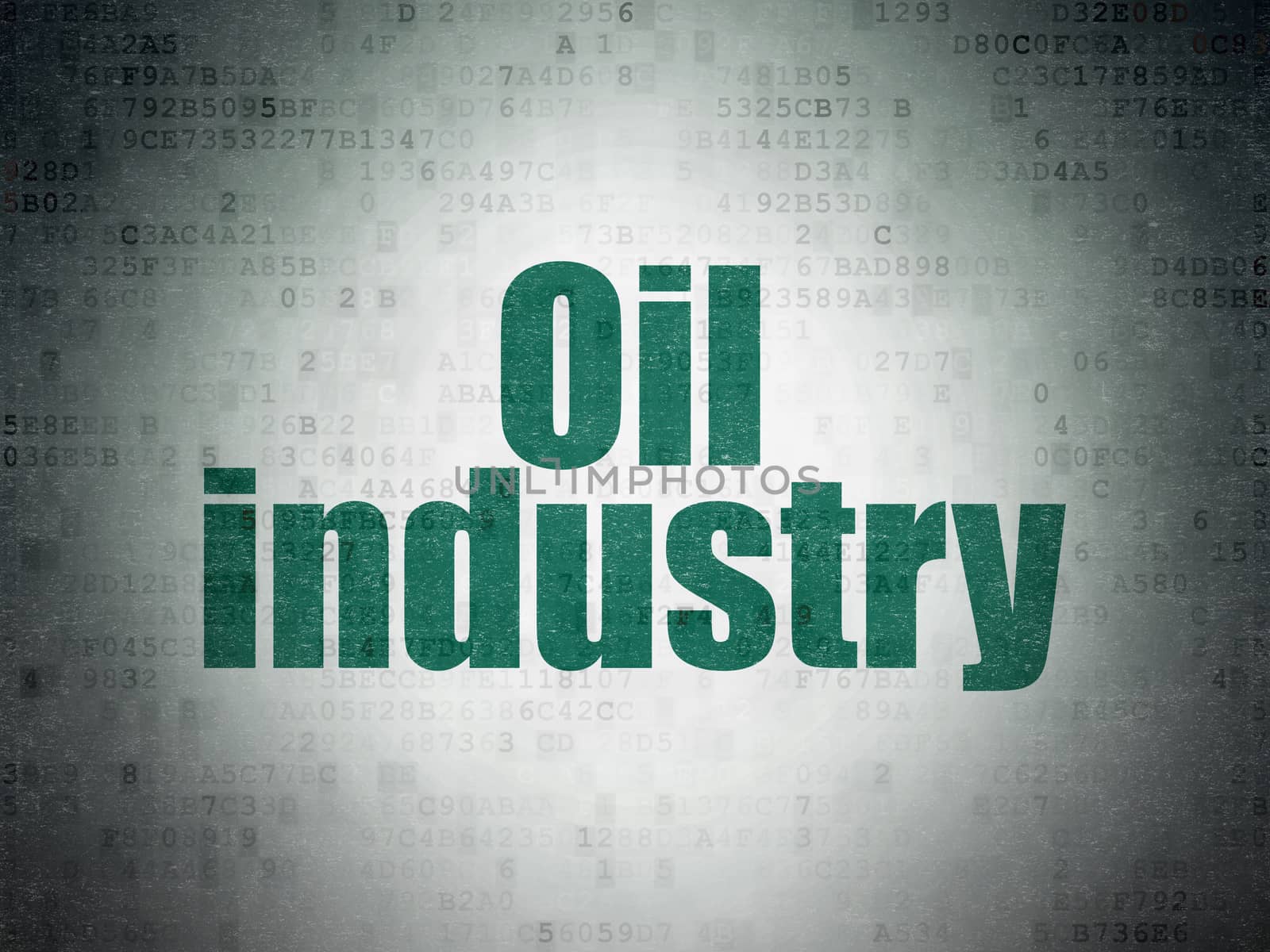 Manufacuring concept: Painted green word Oil Industry on Digital Paper background