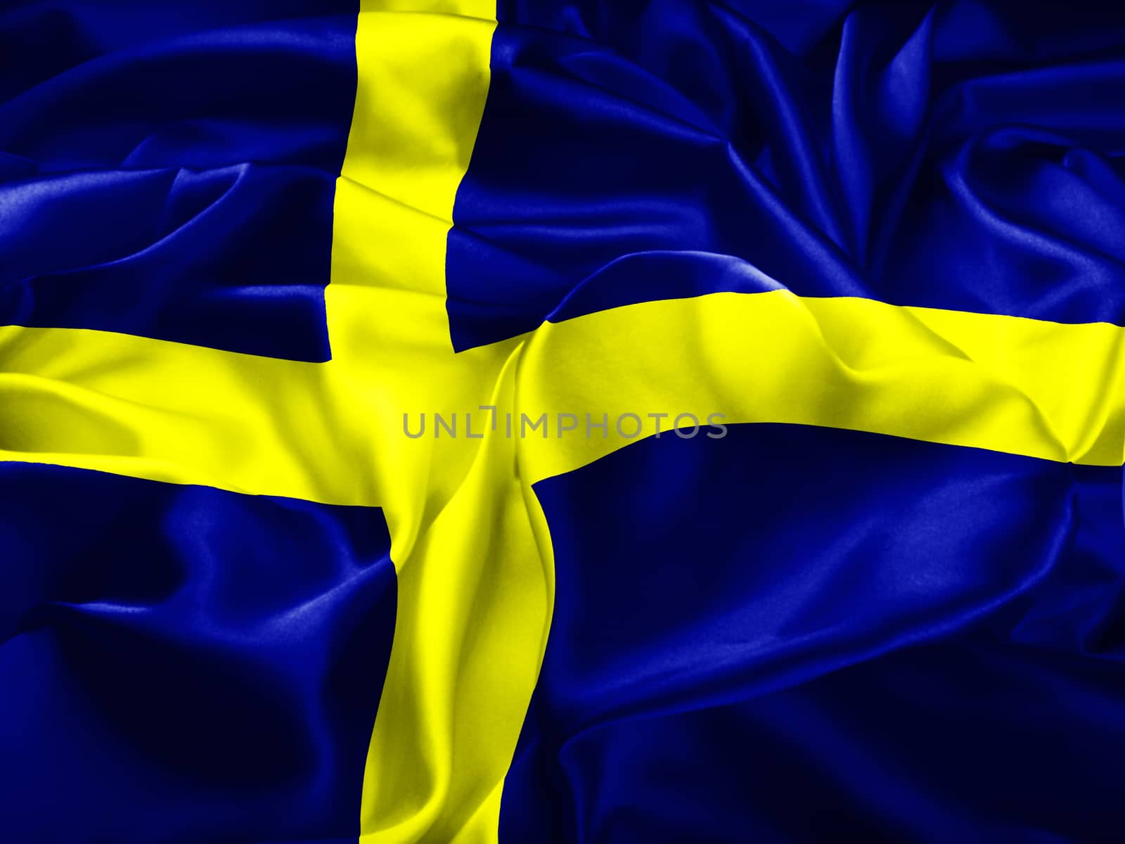 Flag of Sweden in the form of heart close up