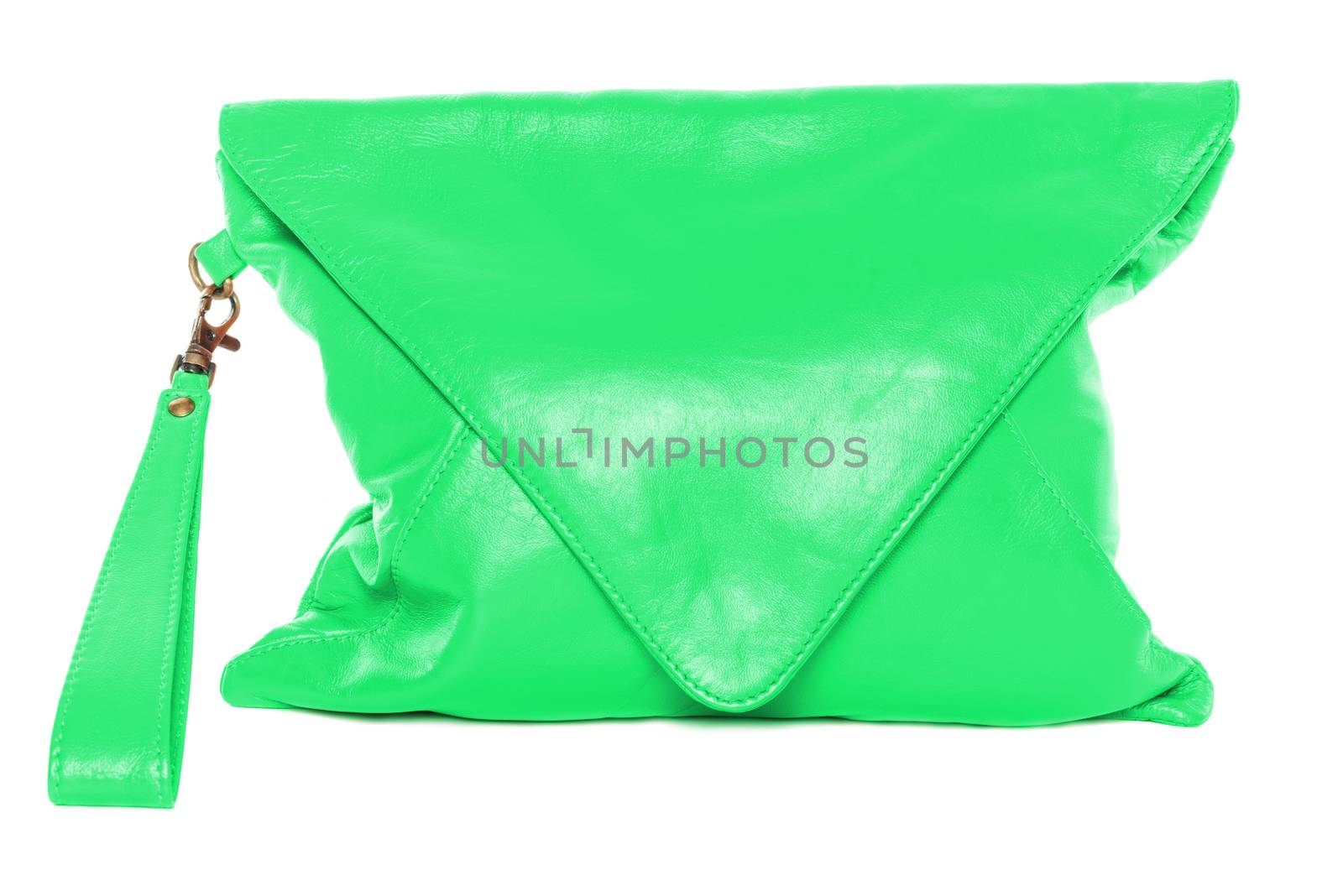 Woman bag isolated on white background lime green color by Nanisimova