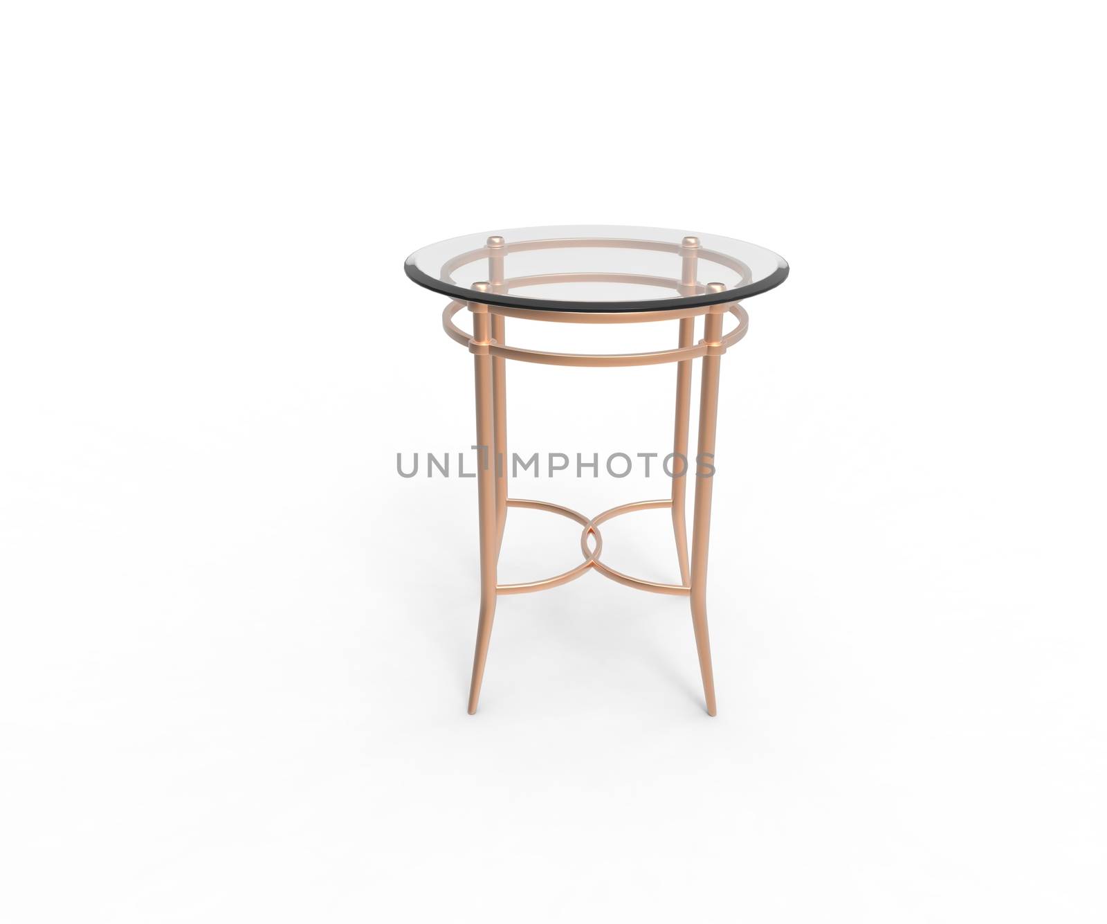 Coffee shop table isolated on white background - front view.