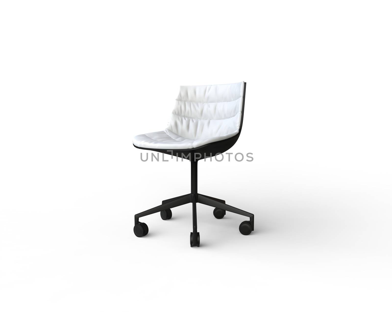 White modern office chair on white background.