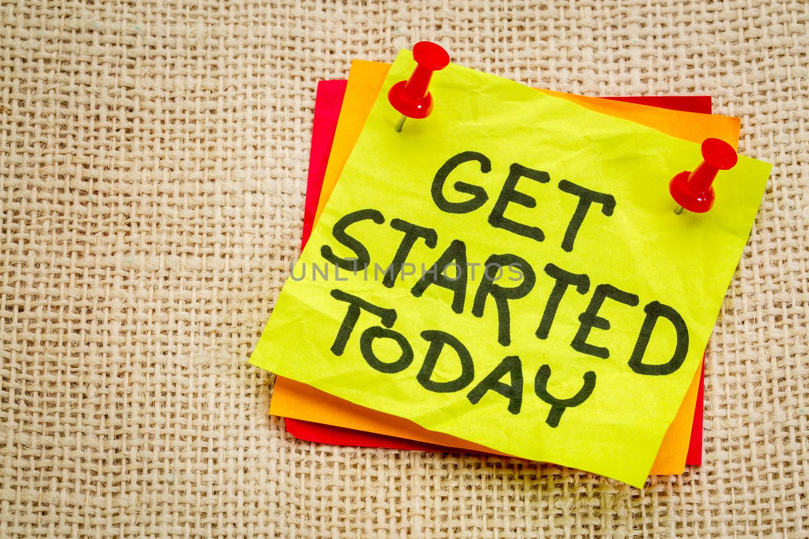 Get started today reminder note by PixelsAway
