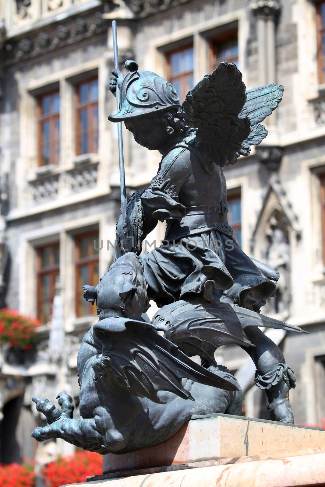 Putto Statue on the Marienplatz in Munich, German by vladacanon