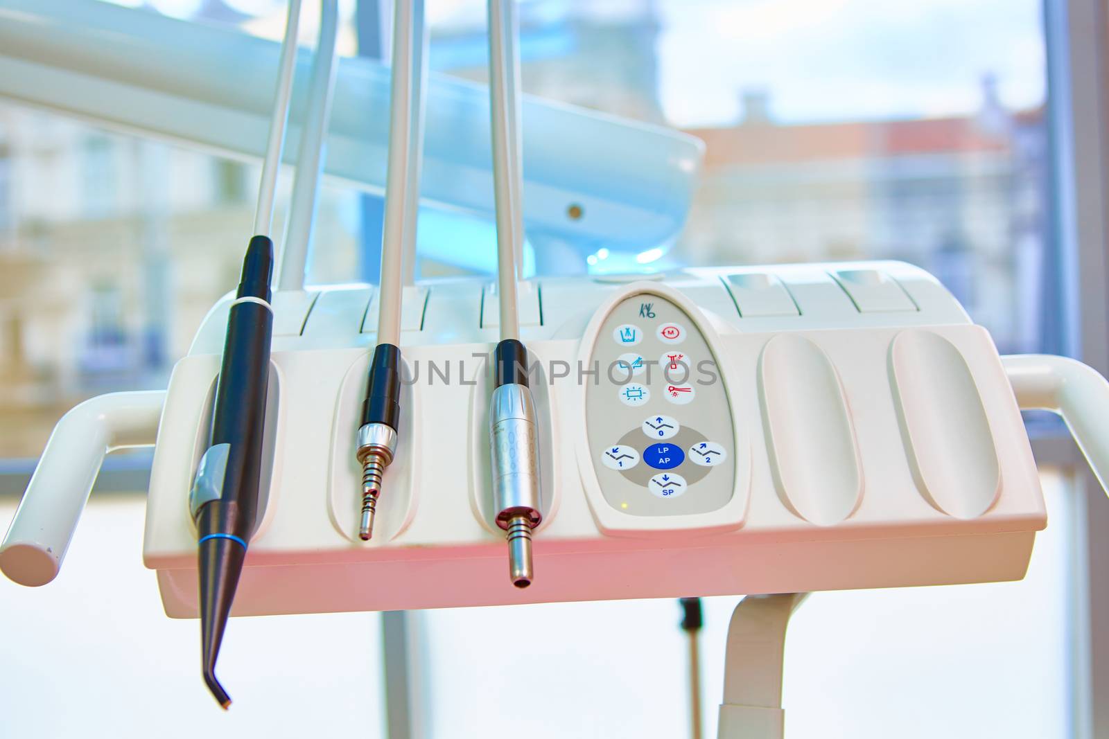 Closeup of a modern dentist tools by sarymsakov
