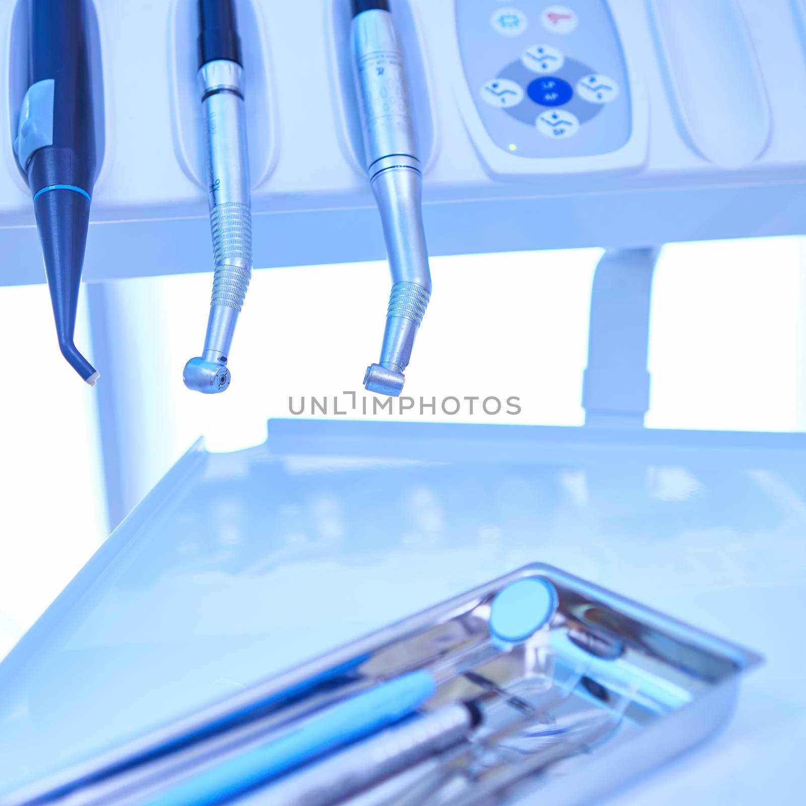 Closeup of a modern dentist tools, burnishers