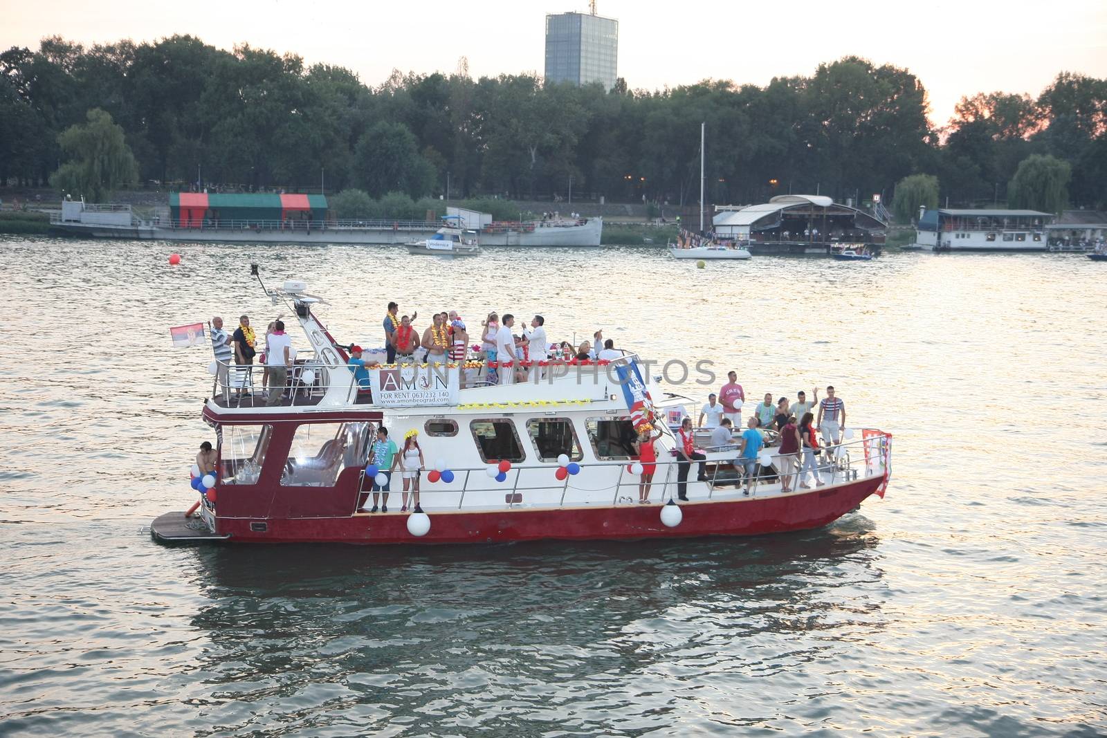 Competitors at Belgrade Boat Carnival held on Avgust 29 2015 at Belgrade,Serbia