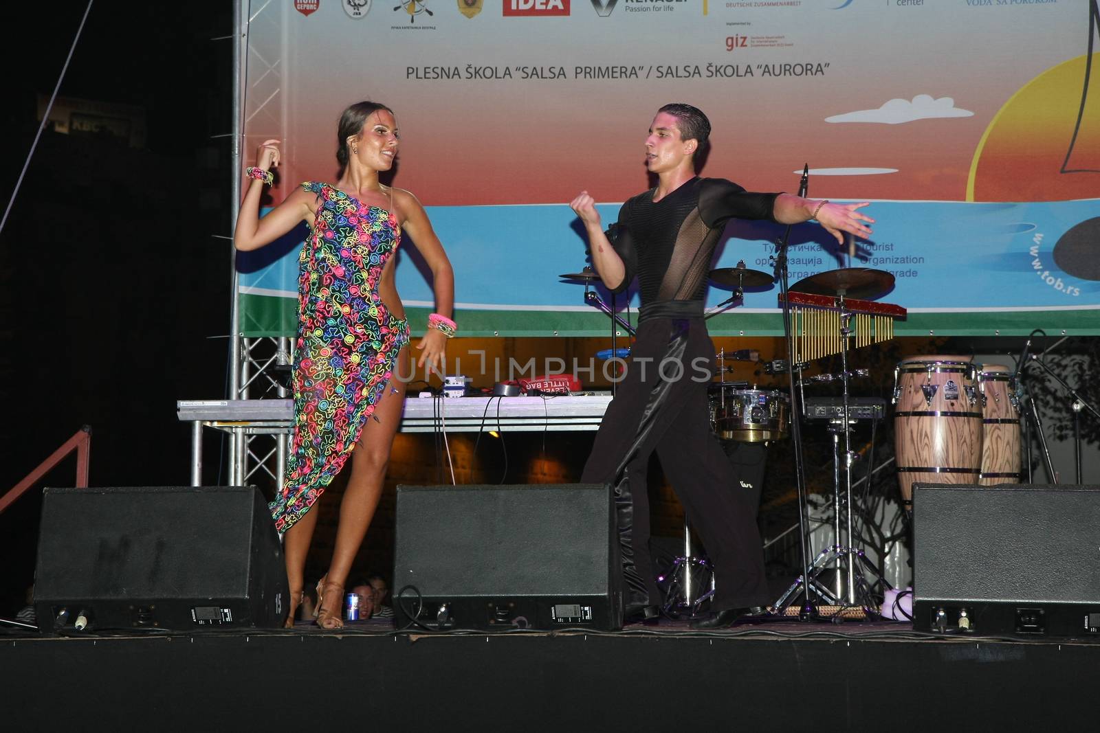 Dancers  at Belgrade Boat Carnival held on Avgust 29 2015 at Belgrade,Serbia