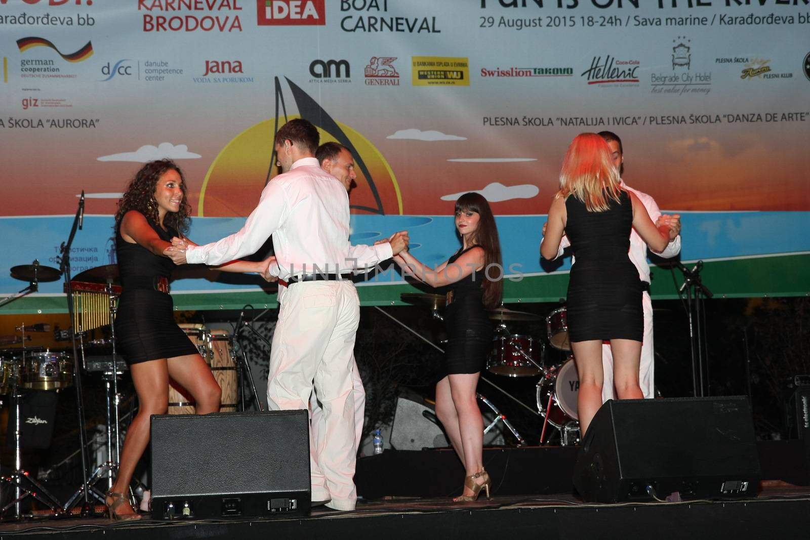 Dancers  at Belgrade Boat Carnival held on Avgust 29 2015 at Belgrade,Serbia