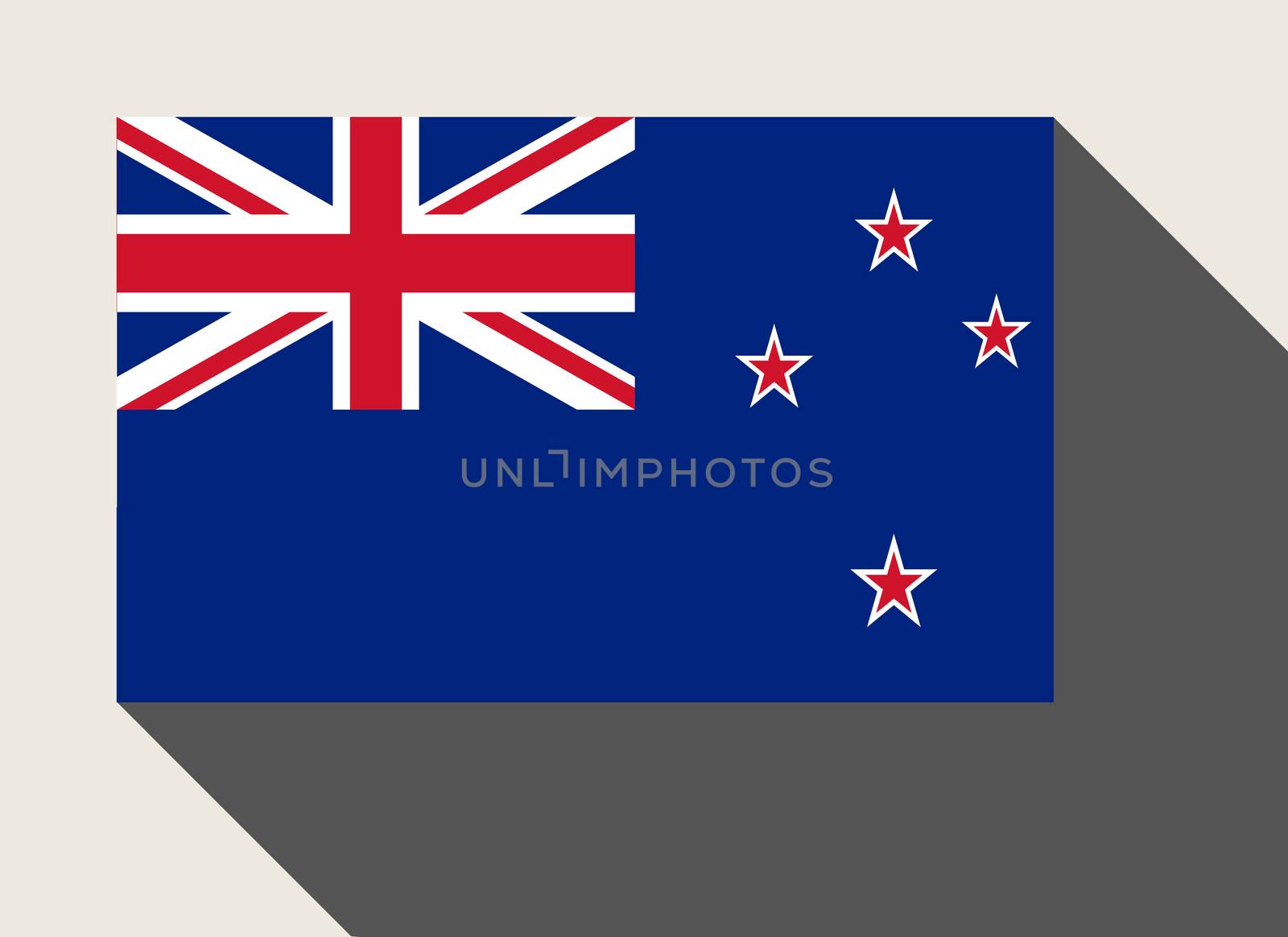 New Zealand flag in flat web design style.