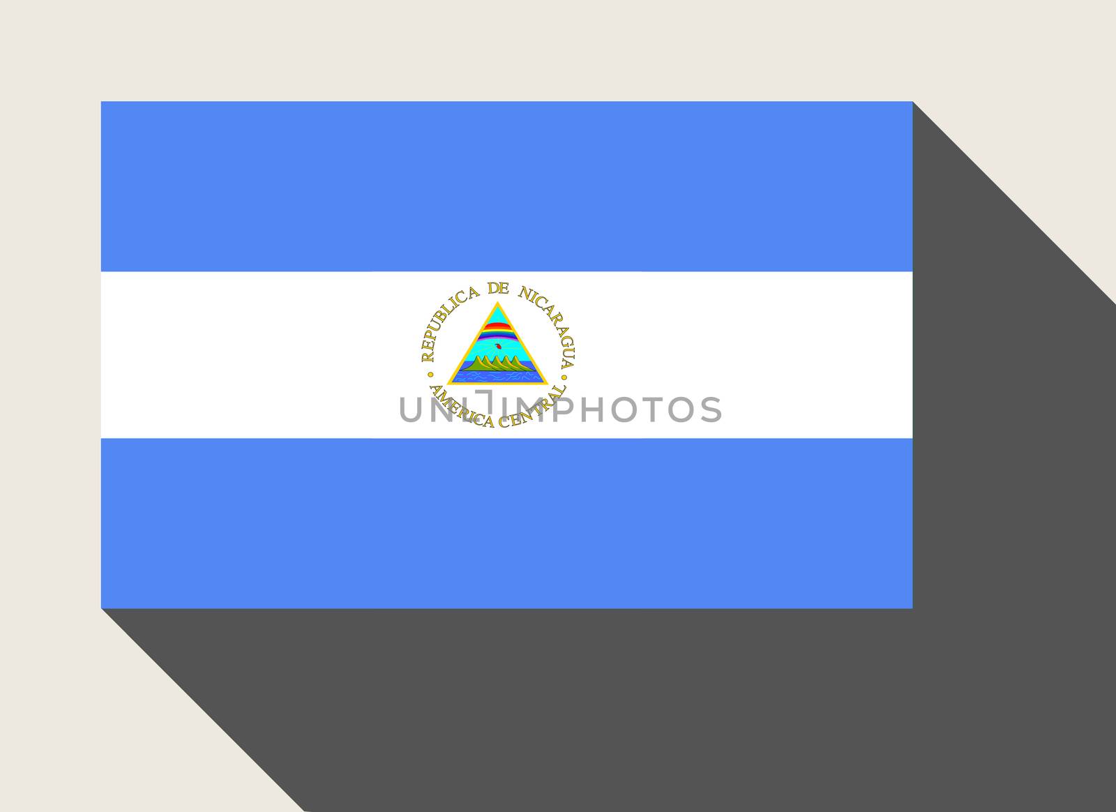 Nicaragua flag in flat web design style.