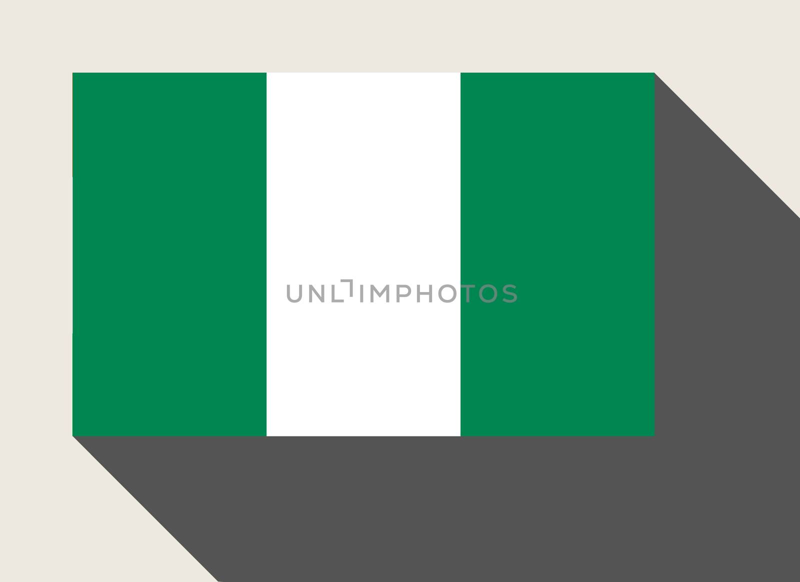 Nigeria flag in flat web design style.