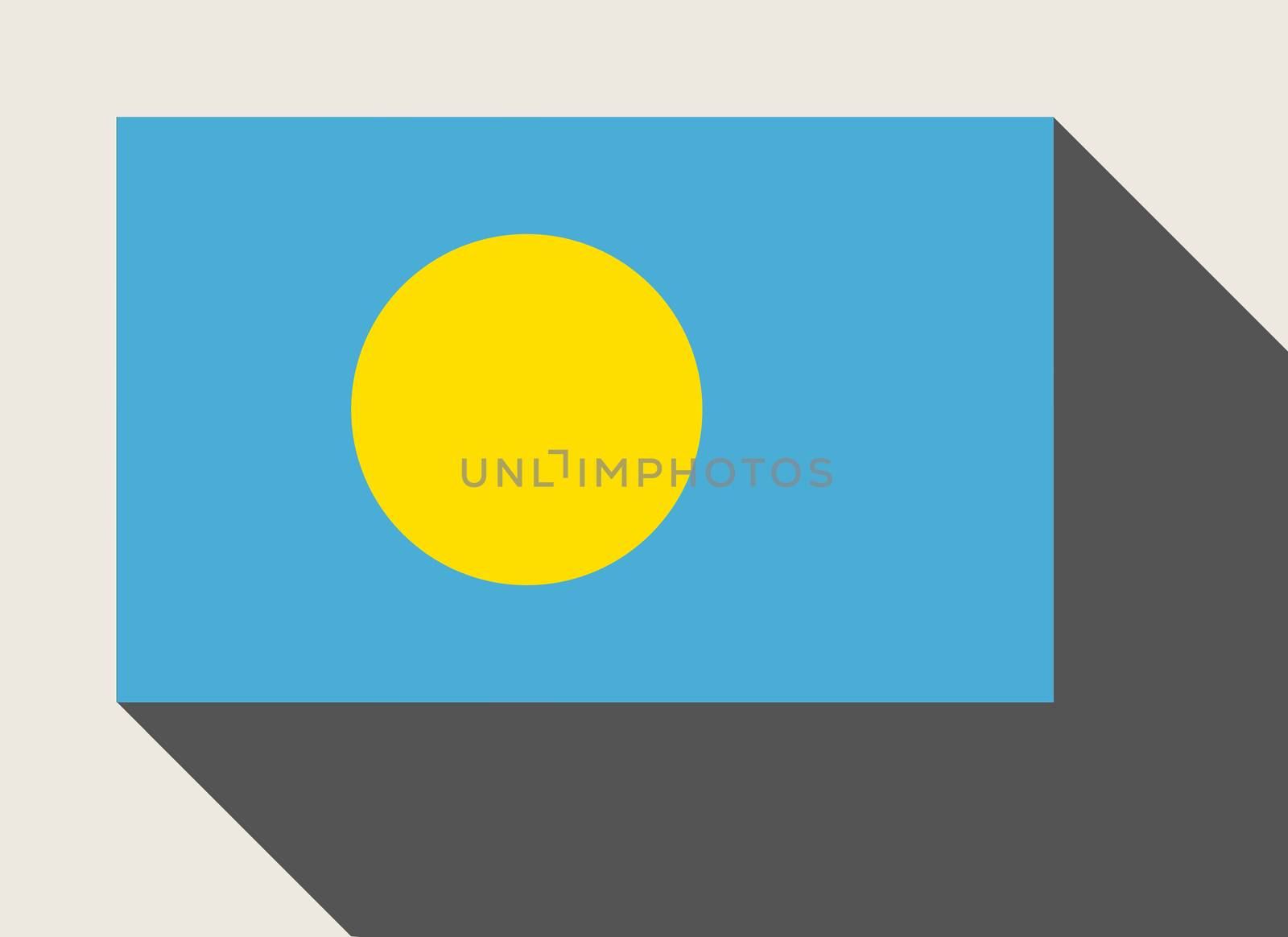 Palau flag in flat web design style.