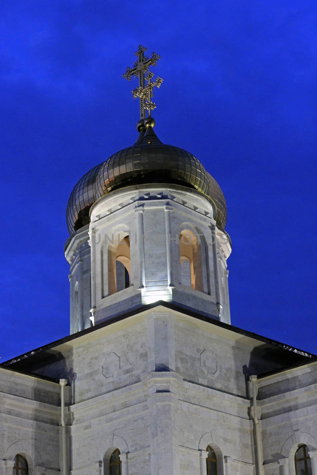 The Cathedral of Christ the Savior in Pyatigorsk, Northern Caucasus,Russia in the evening