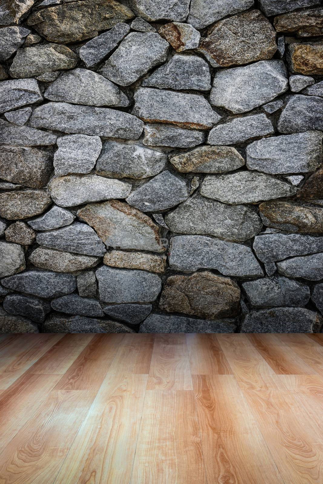 
Stone wall and wooden floor , use for background