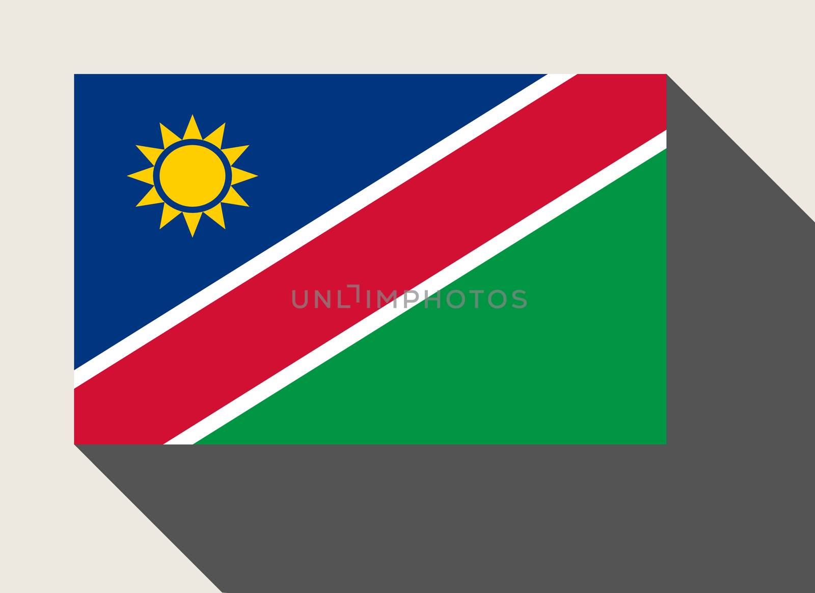 Nambia flag in flat web design style.