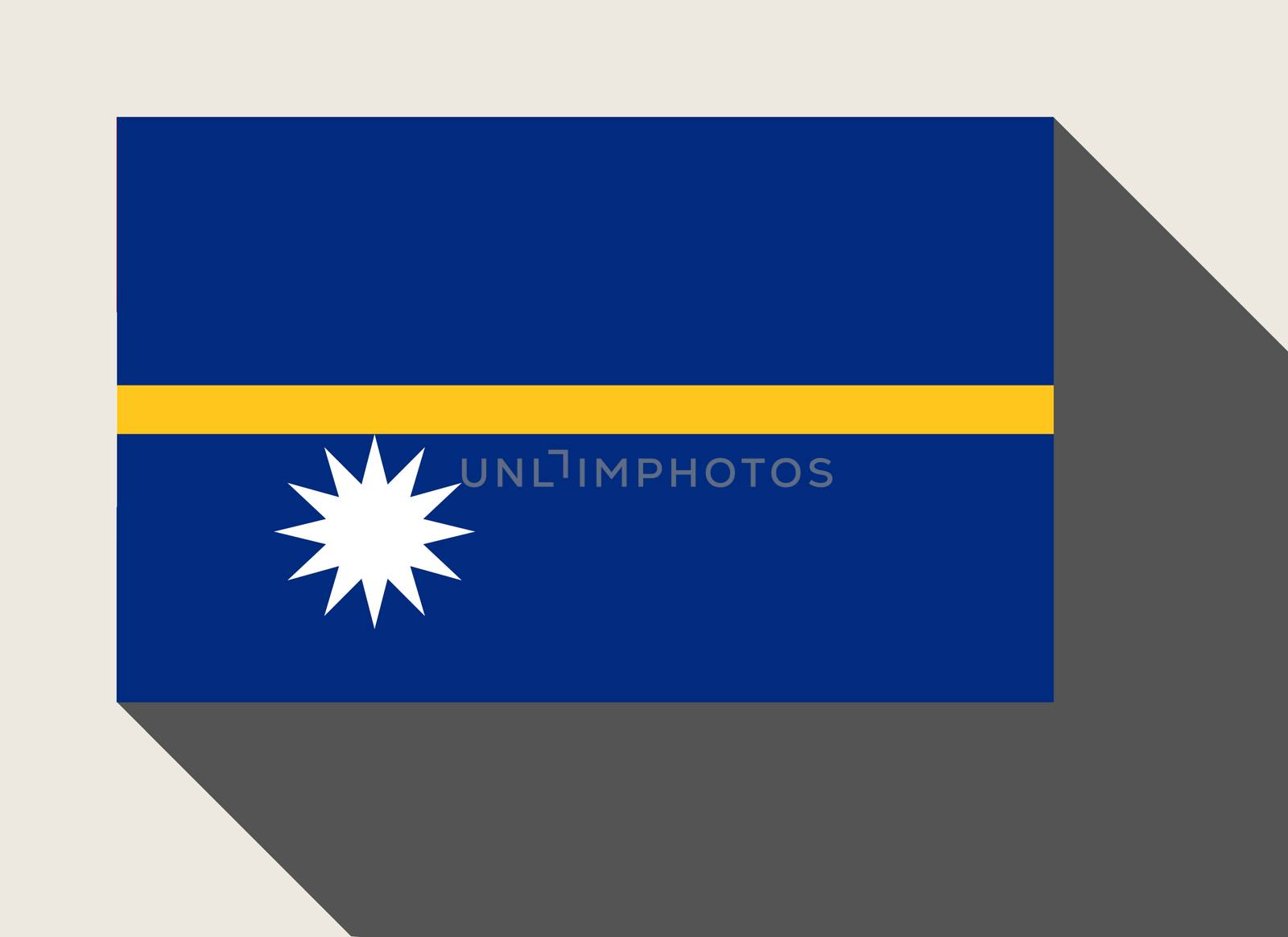 Nauru flag in flat web design style.