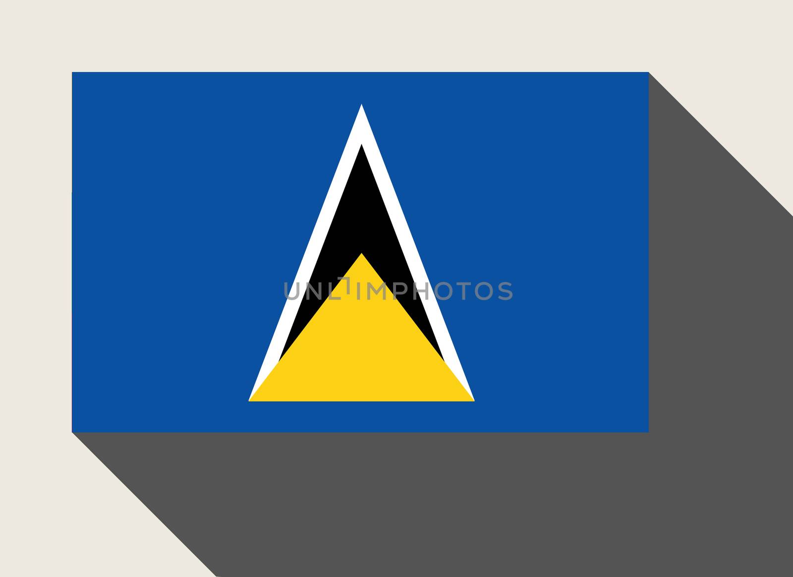 St Lucia flag in flat web design style.