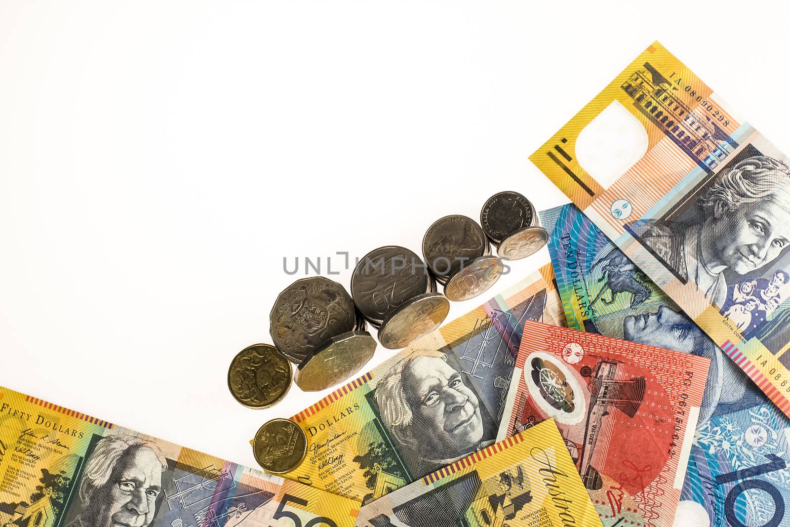 Australian currency used to purchase goods, also known as AUD.