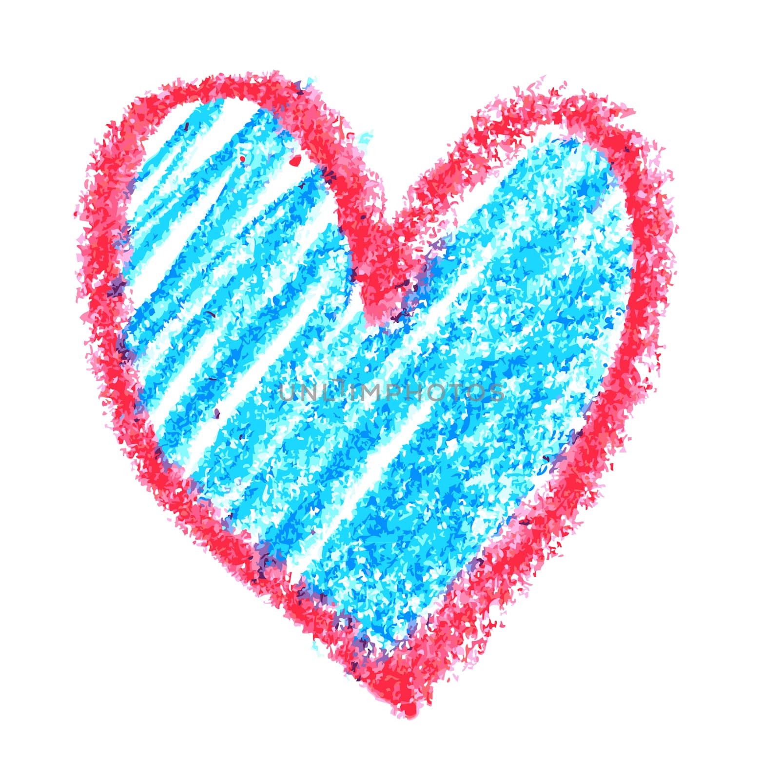 doodle abstract hand drawn pattern heart shaped on white background 