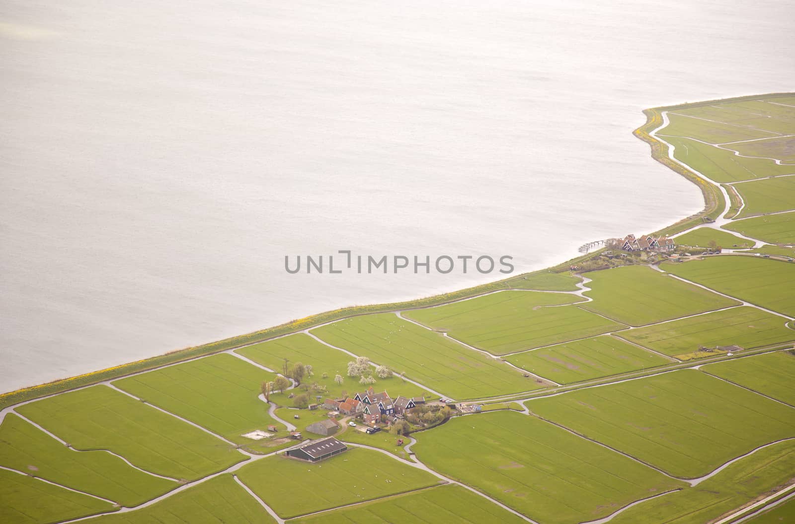 Aerial view of historic Marken island, The Netherlands by gigra