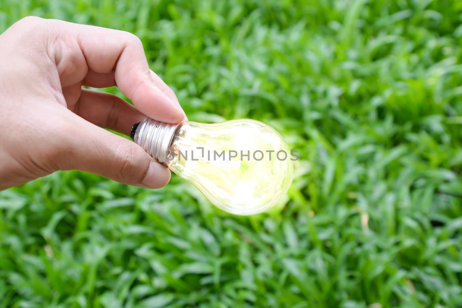 Hand hold incandescent bulb with lighting by Magneticmcc