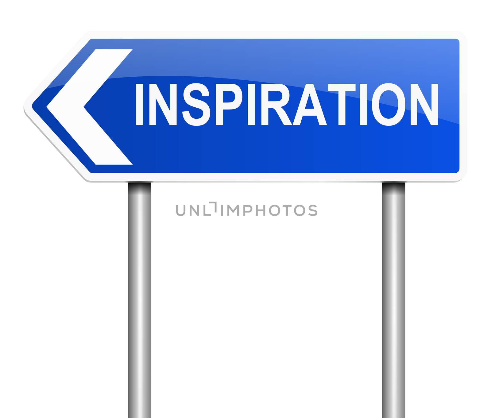 Illustration depicting a sign with an inspiration concept.