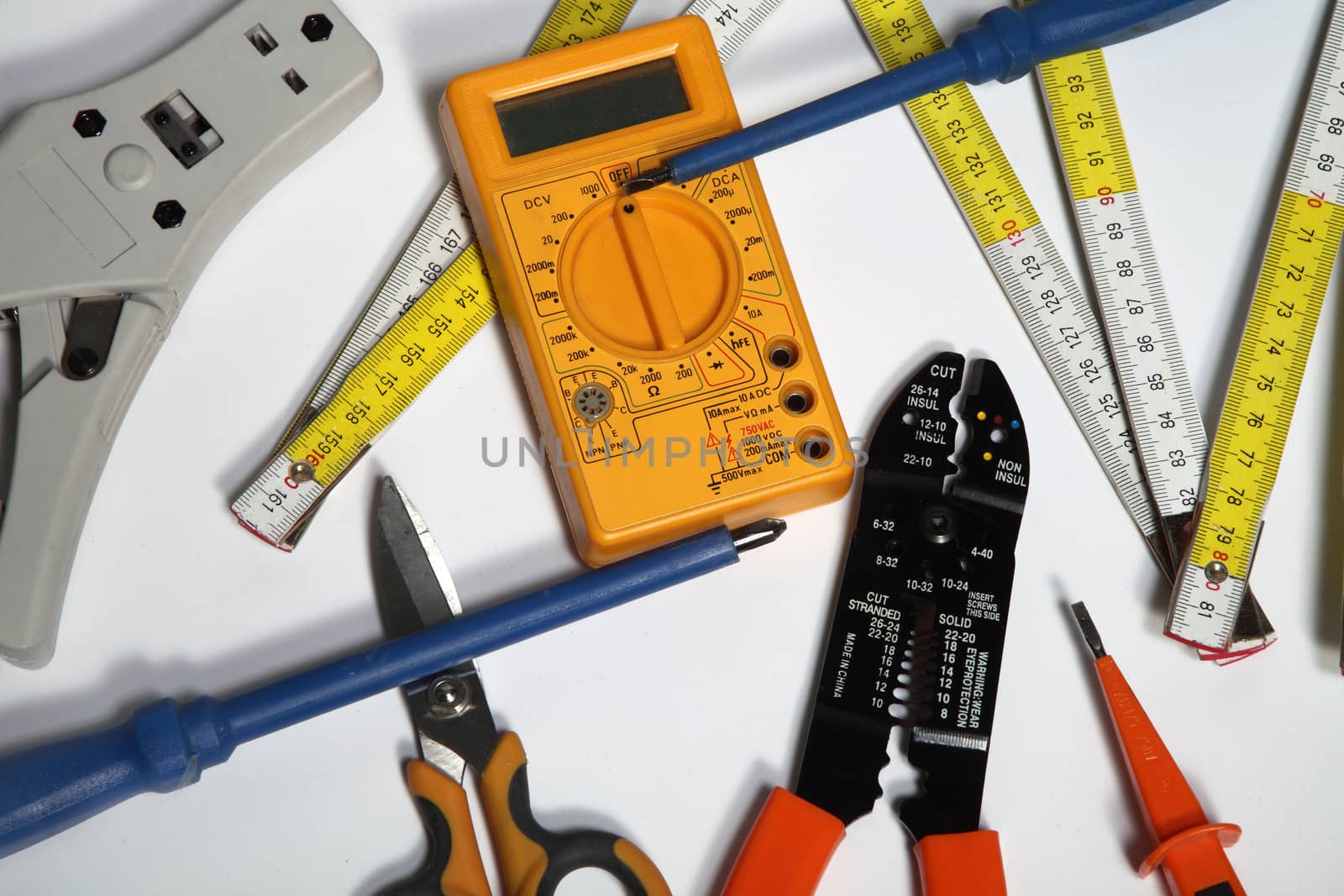 equipment electrician on white background