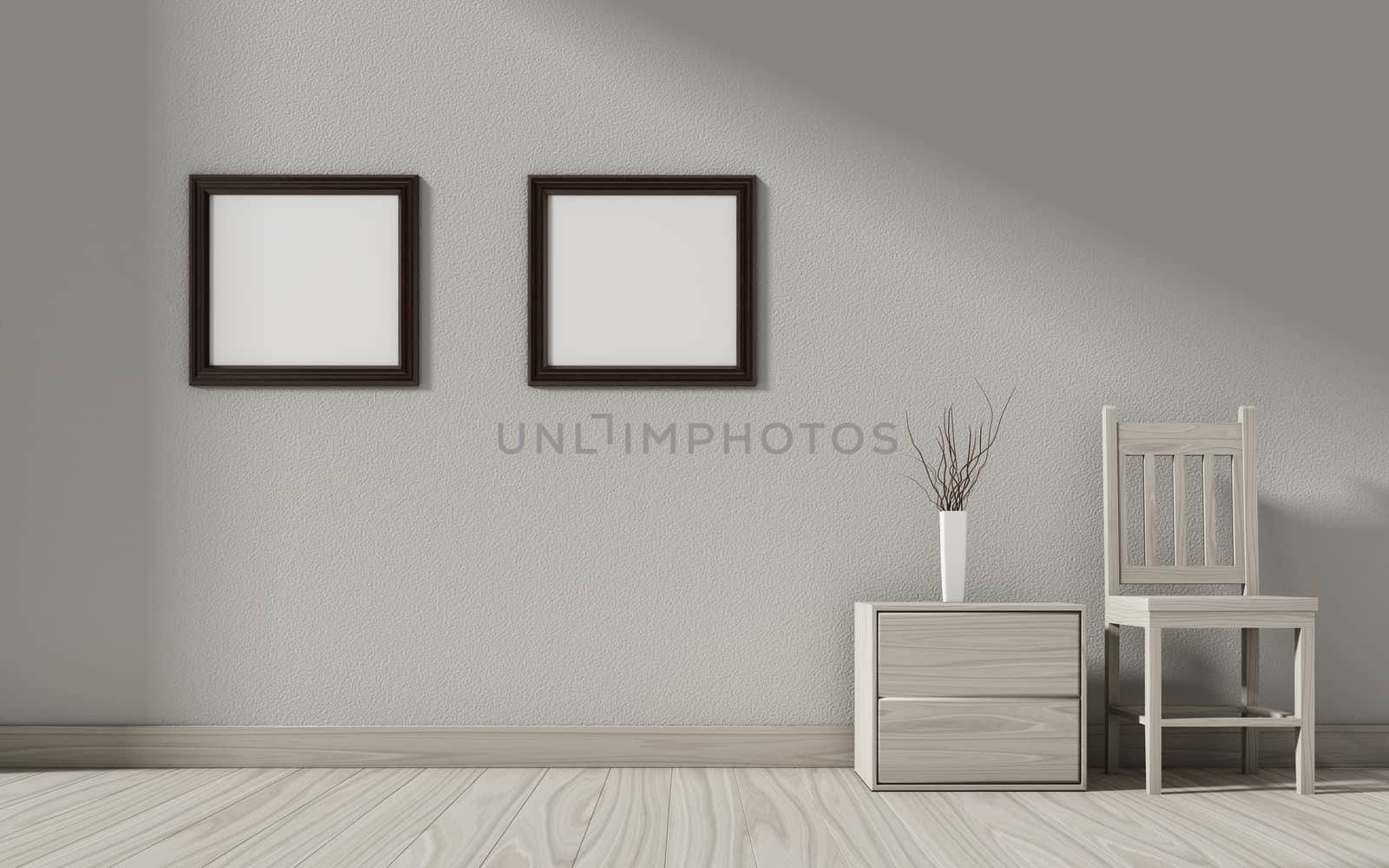 mock up poster with vintage hipster loft interior background, art background