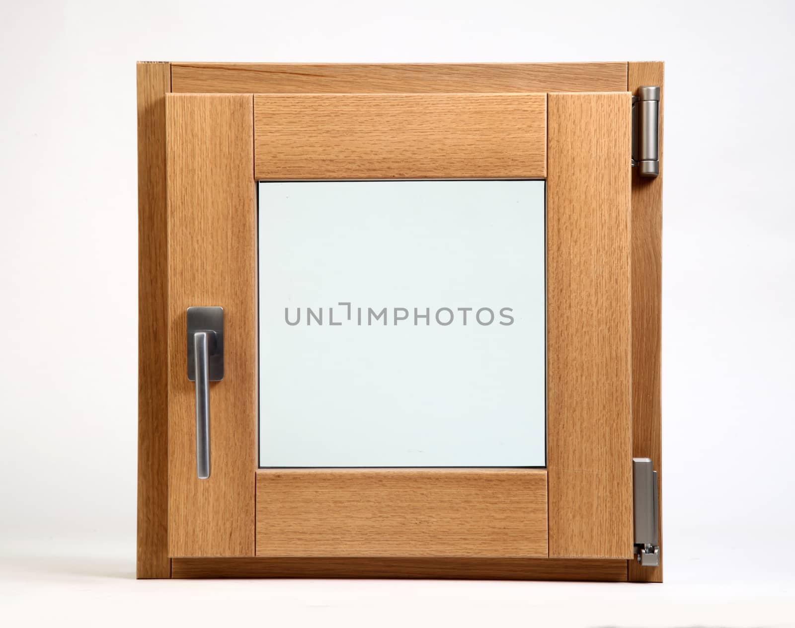 wooden window closed on a white background