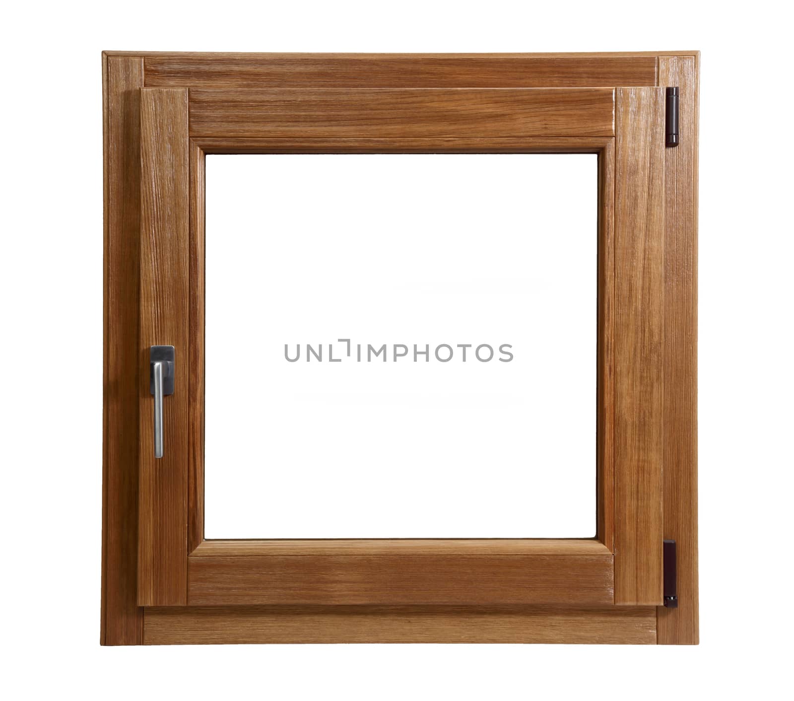 wooden window closed on a white background