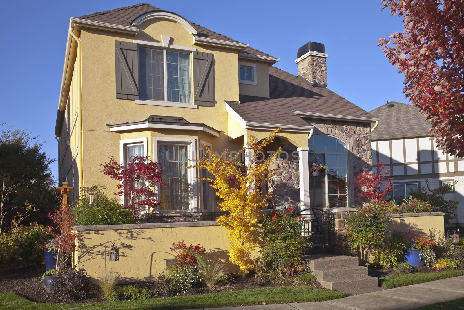 Family home and Autumn colors in Wilsonville Oregon.