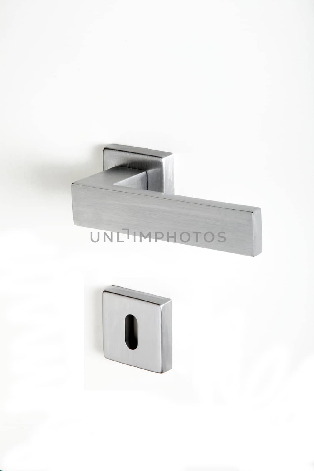 aluminum handle with lock on a white background