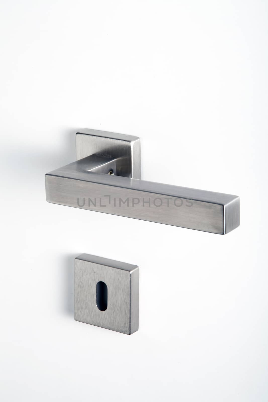 aluminum handle with lock on a white background