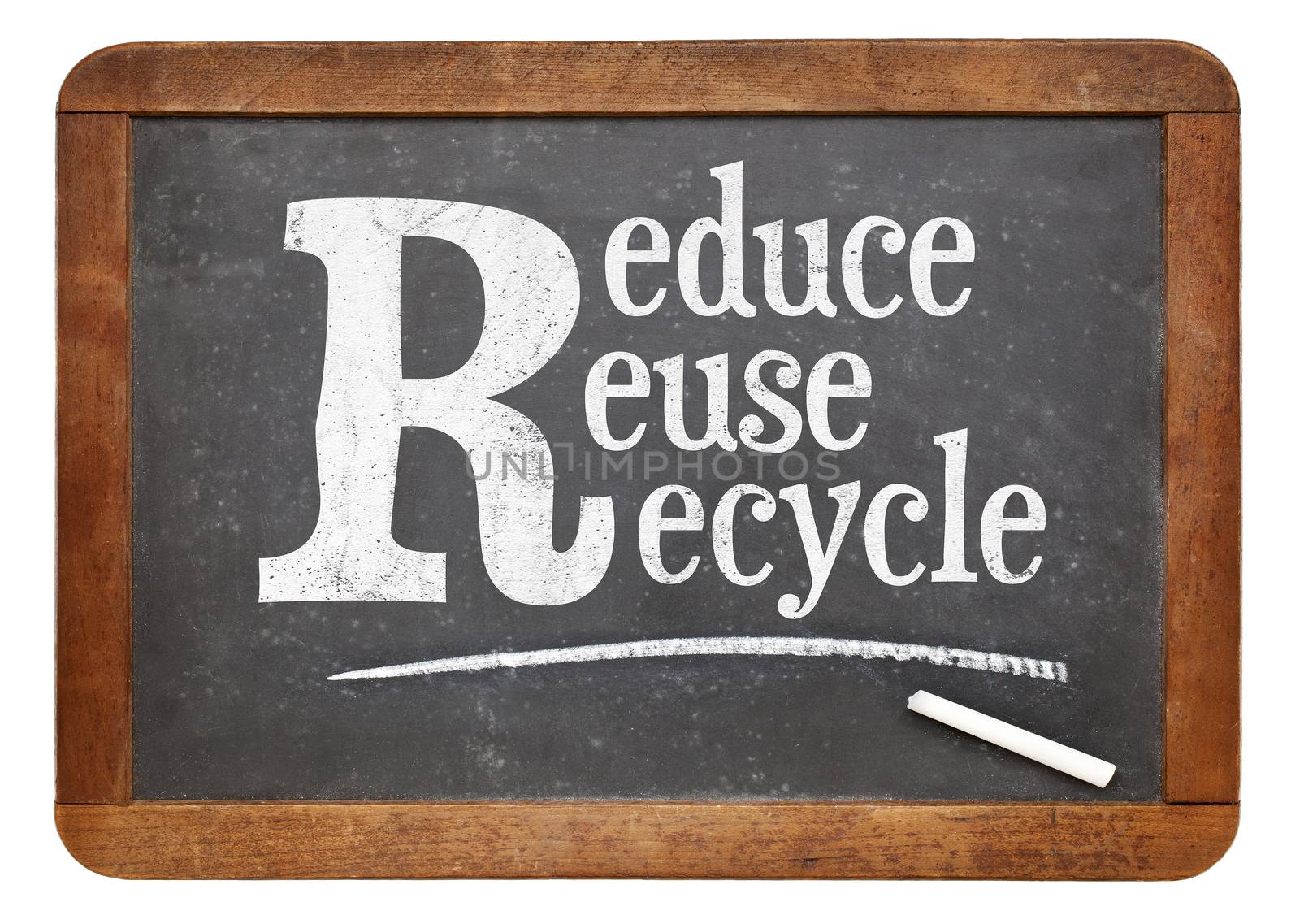 Reduce, reuse, recycle blackboard sign by PixelsAway
