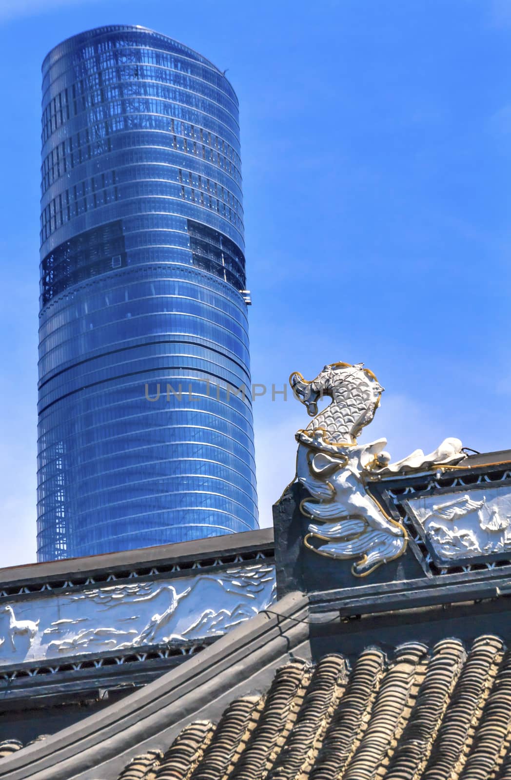 Shanghai China Old and New Shanghai Tower and Yuyuan Garden by bill_perry