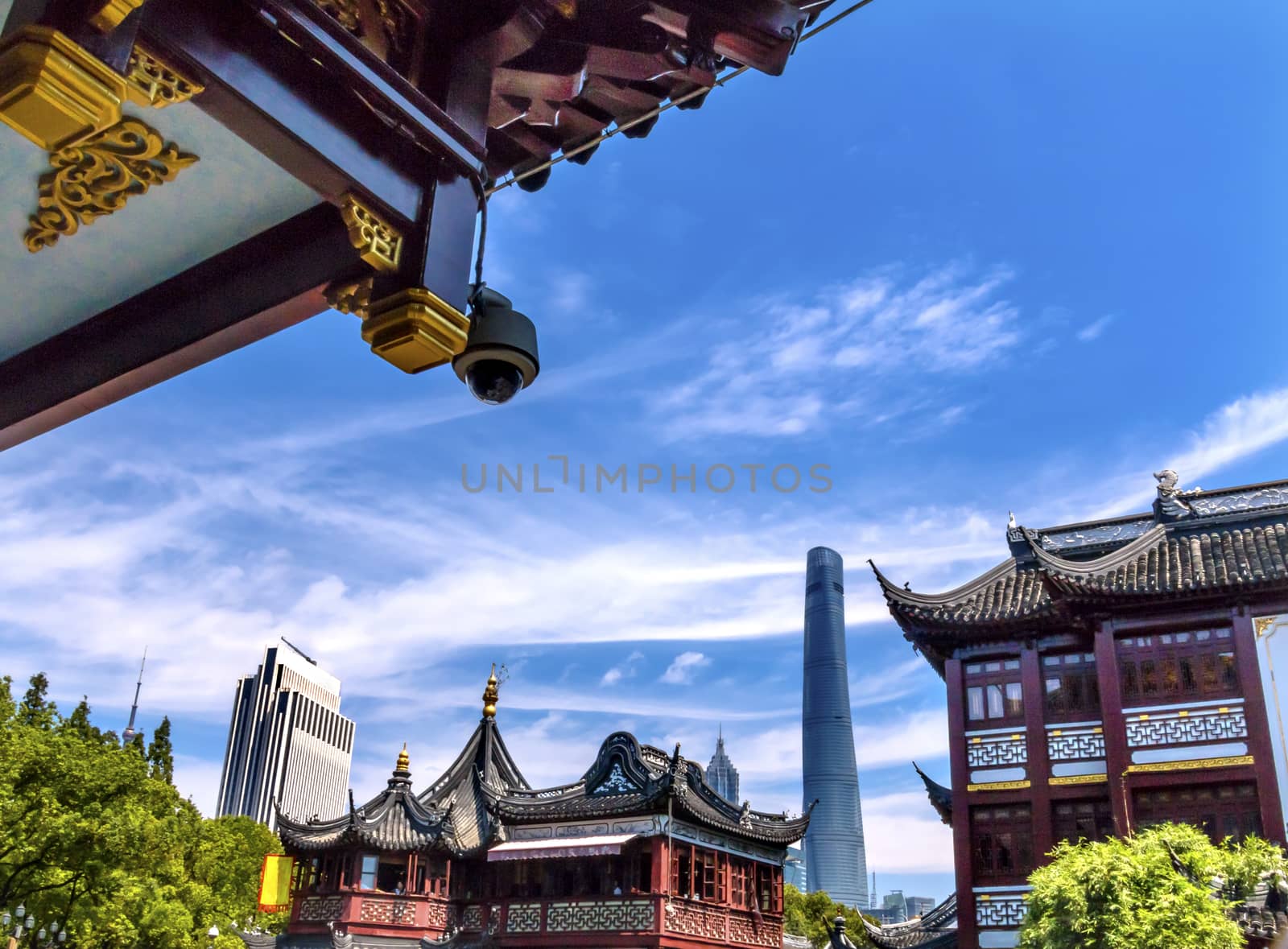 Shanghai Tower, Second Tallest Building in World, Jin Mao Tower from Yuyuan Garden, Old Town, Shanghai China