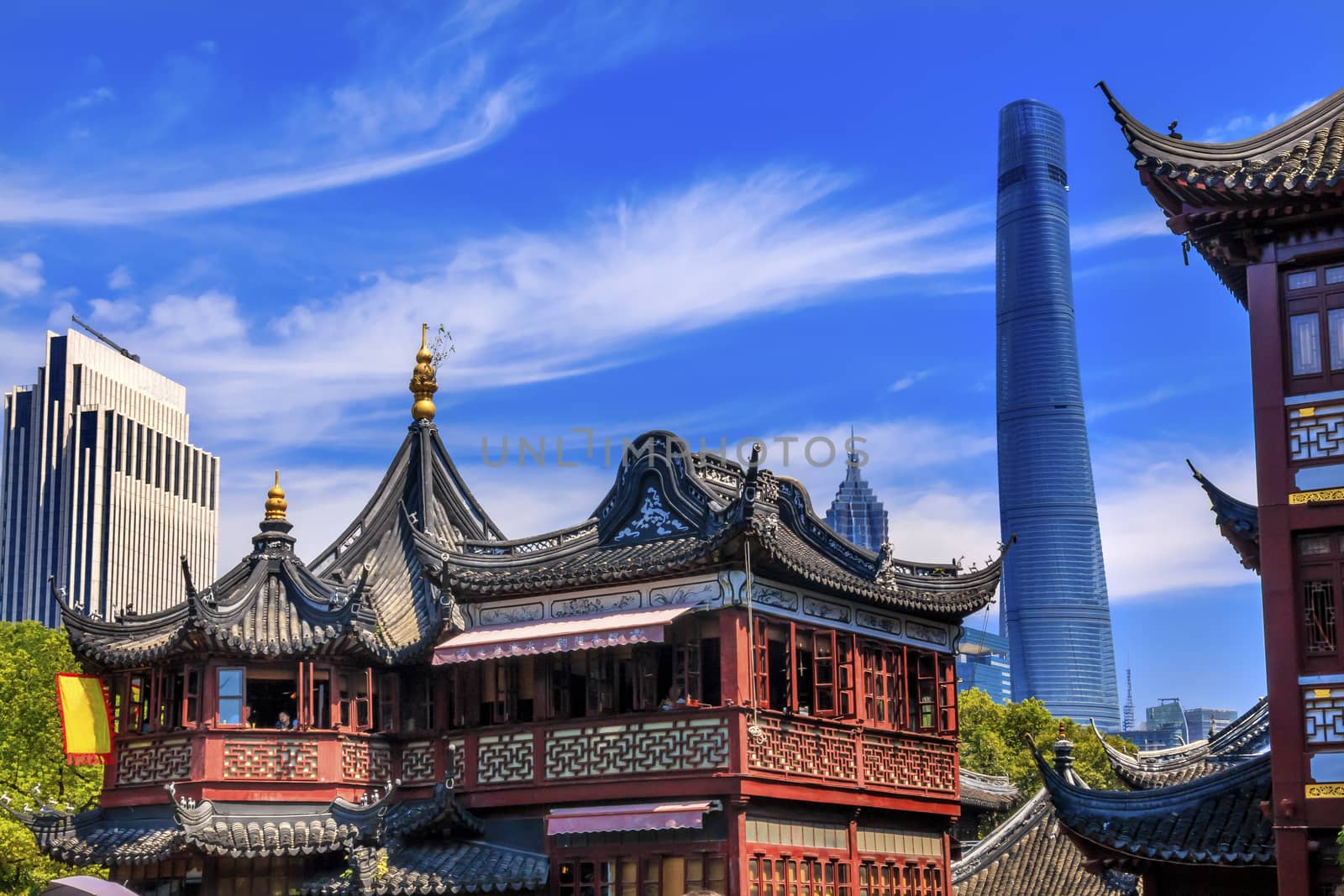 Shanghai China Old and New Shanghai Tower and Yuyuan Garden by bill_perry