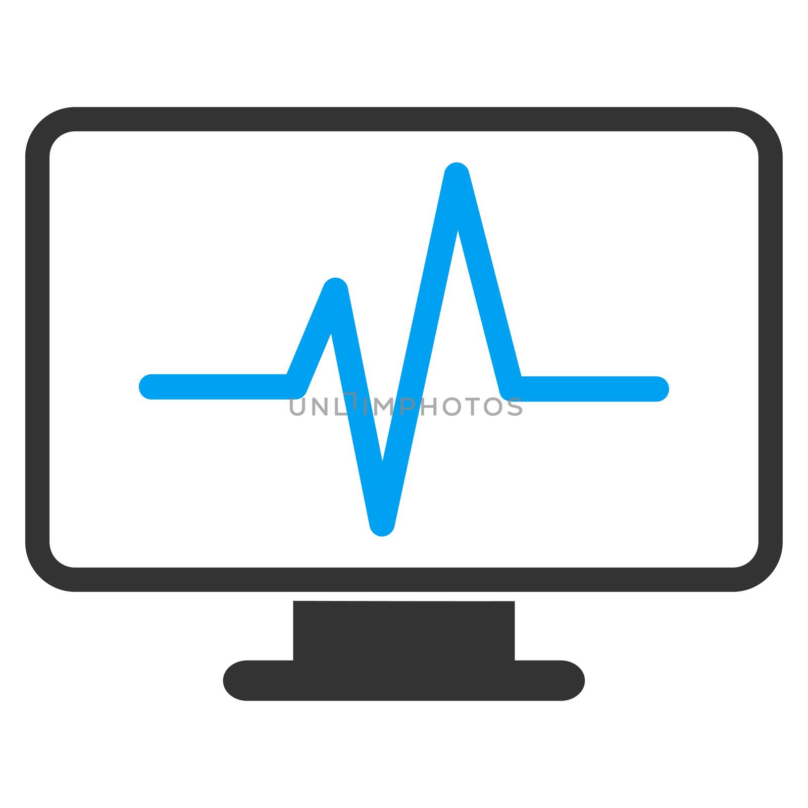 Monitoring raster icon. Style is bicolor flat symbol, blue and gray colors, rounded angles, white background.