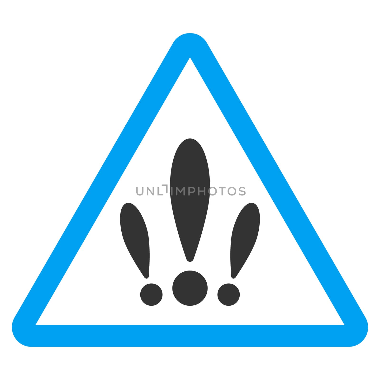 Multiple Problems raster icon. Style is bicolor flat symbol, blue and gray colors, rounded angles, white background.