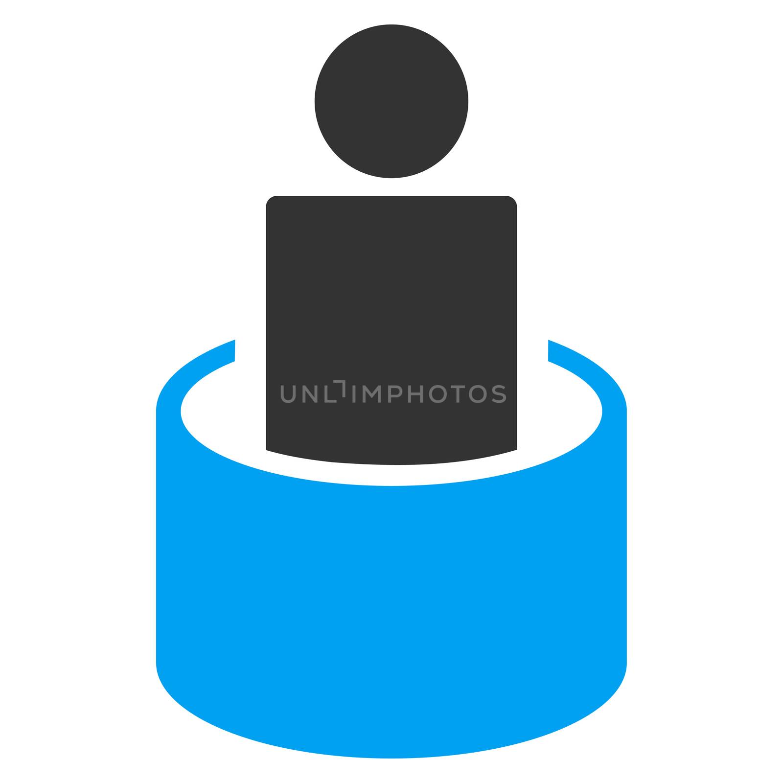 Patient Isolation raster icon. Style is bicolor flat symbol, blue and gray colors, rounded angles, white background.