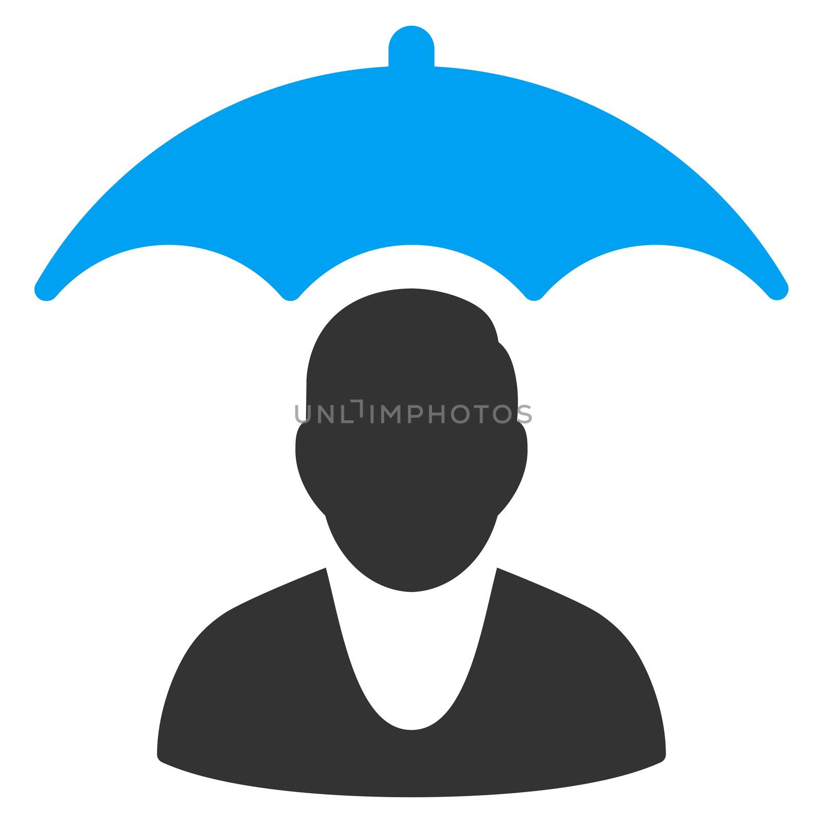 Patient Safety raster icon. Style is bicolor flat symbol, blue and gray colors, rounded angles, white background.